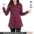 lady's 100% cotton long sleeve flannel plaid/check shirt